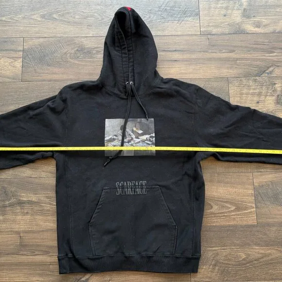 SCARFACE X SHOE PALACE BLACK PULLOVER HOODIE XL XLARGE MONEY COUNTING SCENE - Picture 4 of 13